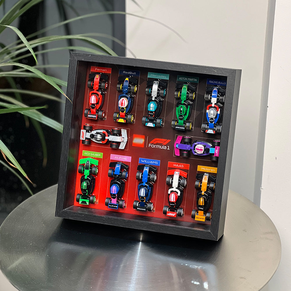 Display case for LEGO® 71049 F1® Collectible Race Cars