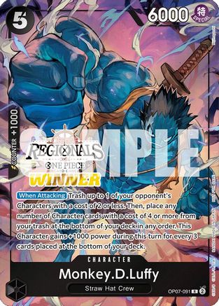 Monkey.D.Luffy (091) (Offline Regional 2024 Vol. 3) [Winner] (OP07-091) - One Piece Promotion Cards Foil