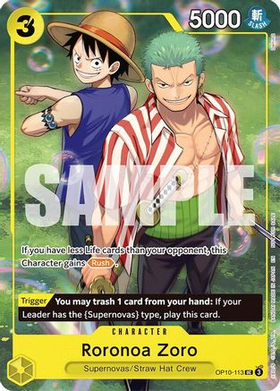 Roronoa Zoro (Learn Together Deck Set - Set Sail Event) (OP10-113) - One Piece Promotion Cards