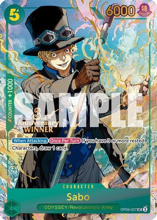 Sabo - OP09-027 (3rd Anniversary Winner) (OP09-027) - One Piece Promotion Cards Foil