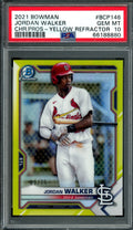 2021 Bowman Jordan Walker Yellow Refractor /75 PSA 10 Cardinals