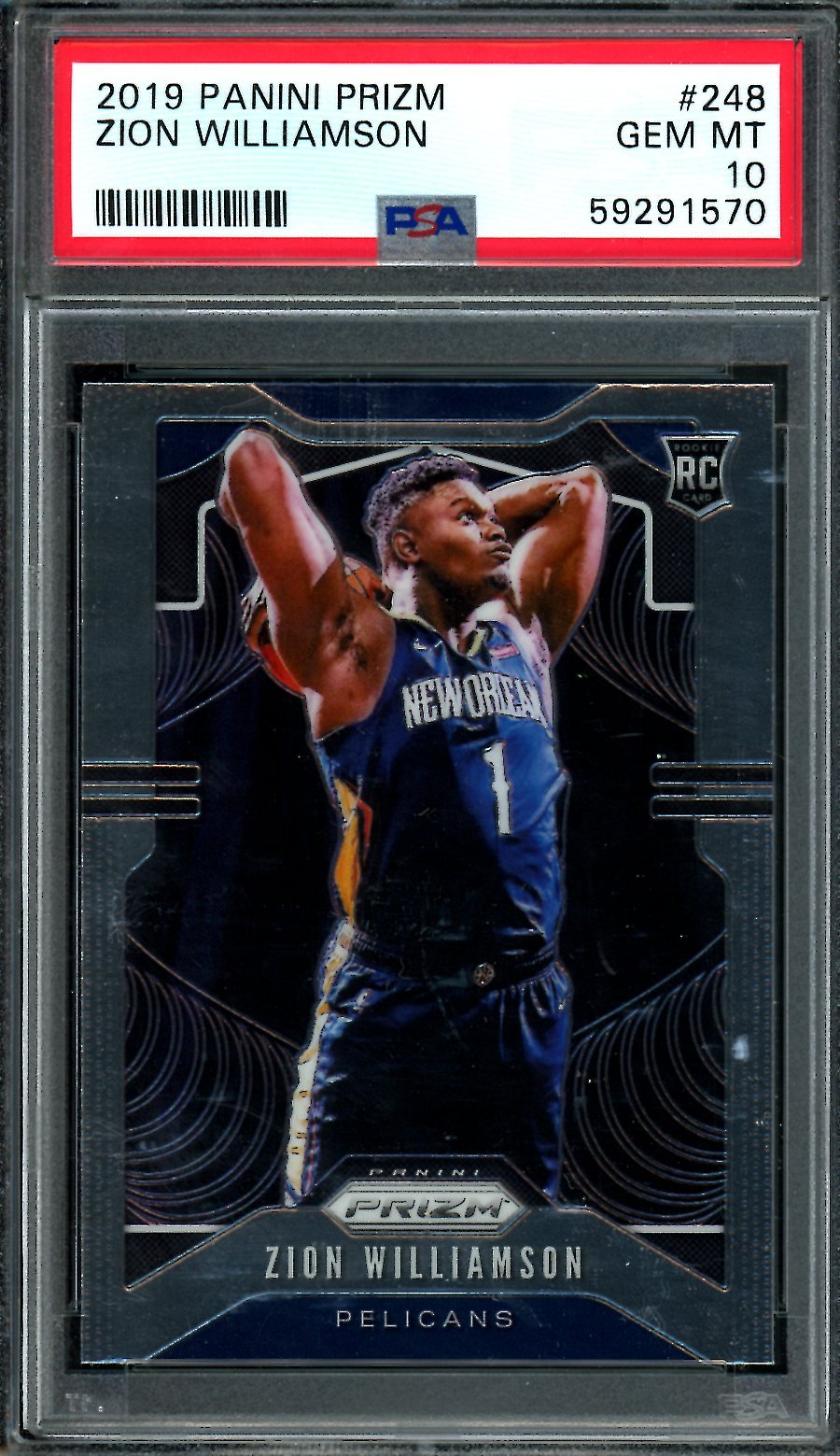 2019/20 Panini Prizm Zion Williamson Rookie PSA 10 Pelicans