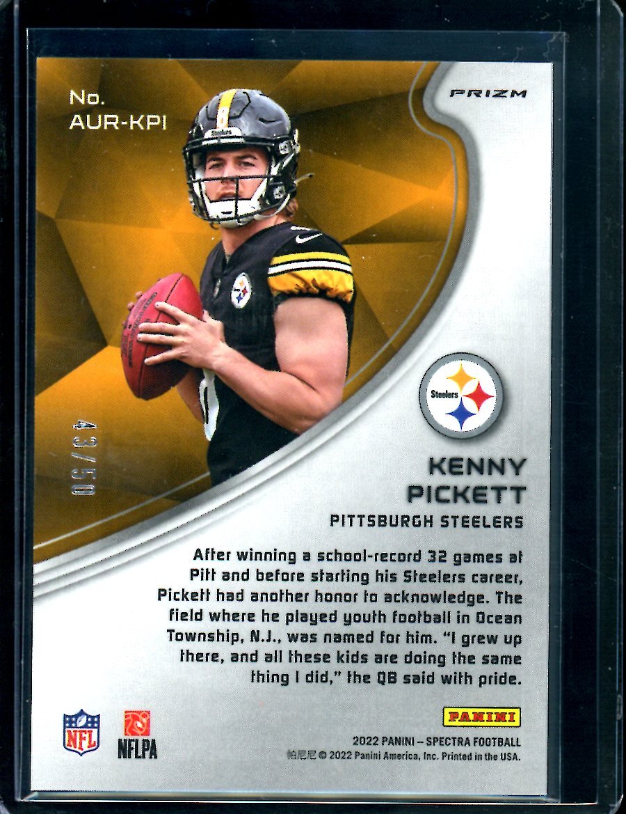 2022 Panini Spectra Kenny Pickett Rookie Aura /50 Steelers