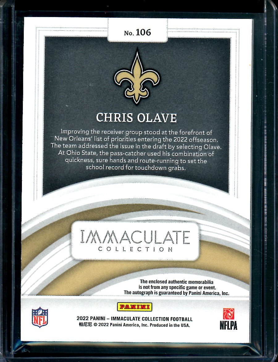 2022 Panini Immaculate Chris Olave Rookie RPA /99 Saints