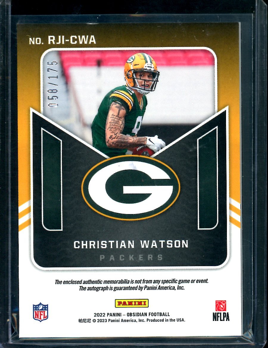 2022 Panini Obsidian Christian Watson Rookie RPA /175 Packers