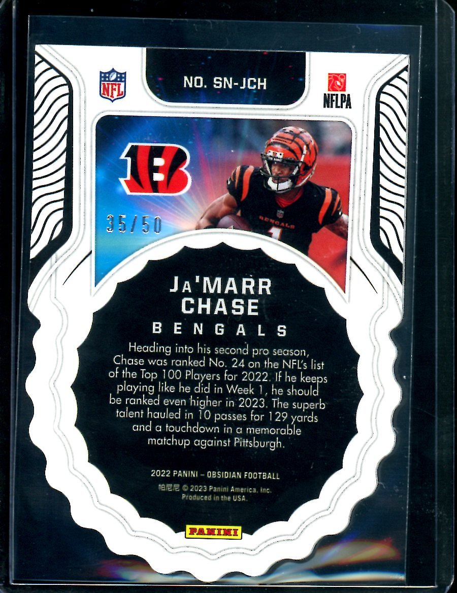 2022 Panini Obsidian Ja'Marr Chase Supernove /50 Bengals