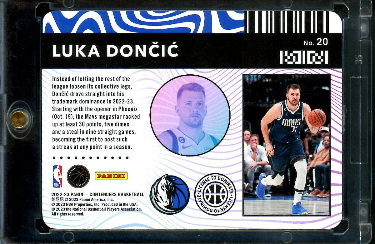 2022/23 Panini Contenders Luka Doncic License to Dominate SSP Mavericks