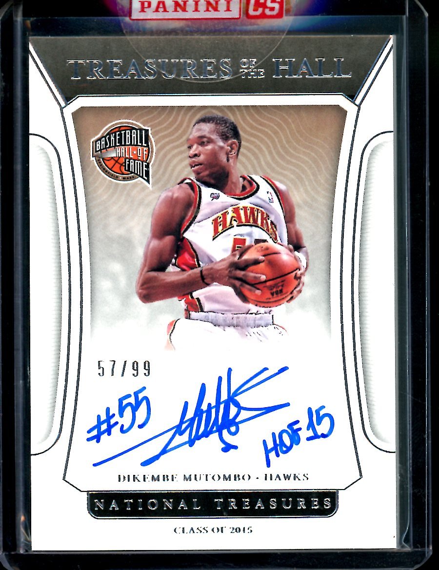 2021/22 Panini National Treasures Dikembe Mutombo HOF Auto /99 Hawks