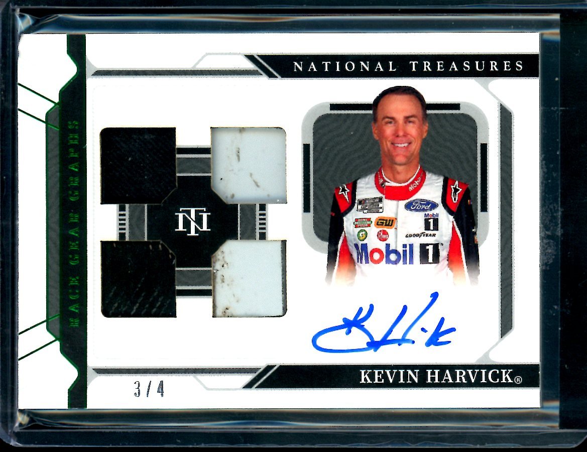 2022 Panini National Treasures Kevin Harvick Quad Patch Auto Green /5 NASCAR