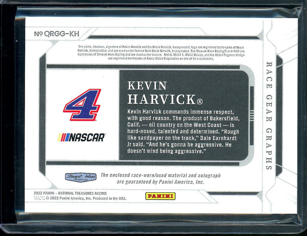 2022 Panini National Treasures Kevin Harvick Quad Patch Auto Green /5 NASCAR