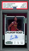 2021/22 Panini Contenders Evan Mobley Rookie Playoff Ticket Auto /99 PSA 9 10 Auto Cavaliers