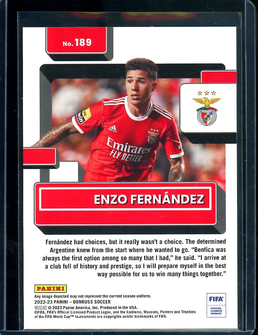 2022/23 Panini Donruss Enzo Fernandez Rated Rookie Teal /199 Benfica
