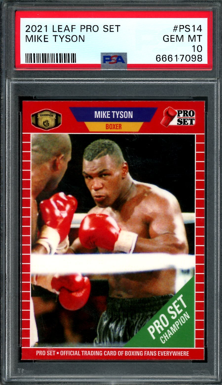 2021 Leaf Pro Set Mike Tyson Pro Set Champion PSA 10