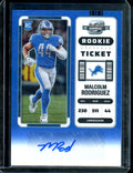 2022 Panini Contenders Optic Malcolm Rodriguez Rookie Ticket Auto Blue /75 Lions