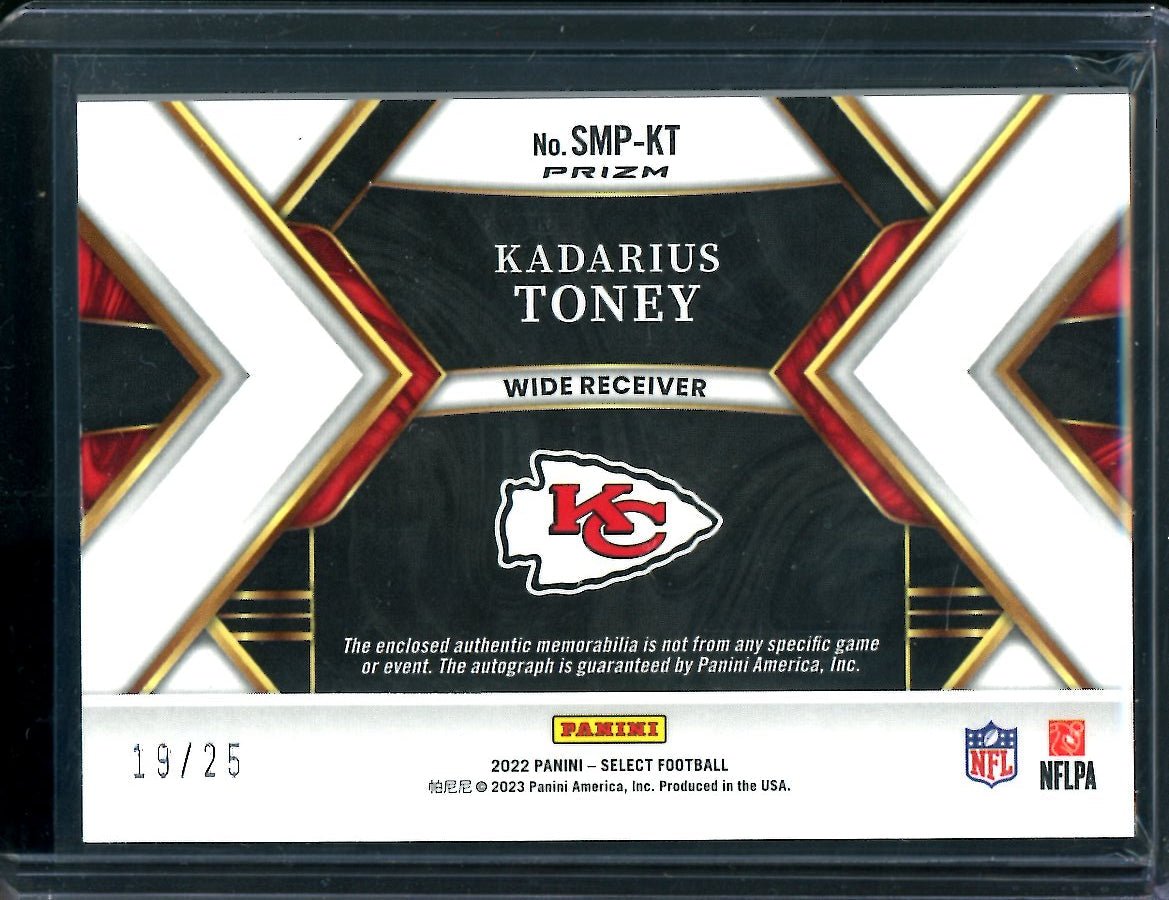2022 Panini Select Kadarius Toney Patch Auto Tye-Die /25 Chiefs