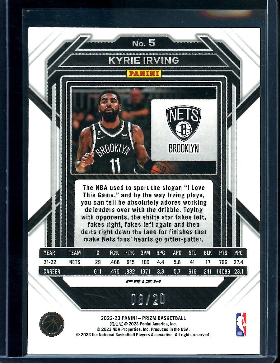2022/23 Panini Prizm Choice Kyrie Irving Purple Choice /20 Mavericks