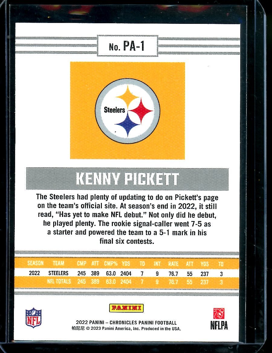 2022 Panini Chronicles Panini Kenny Pickett Rookie /35 Steelers