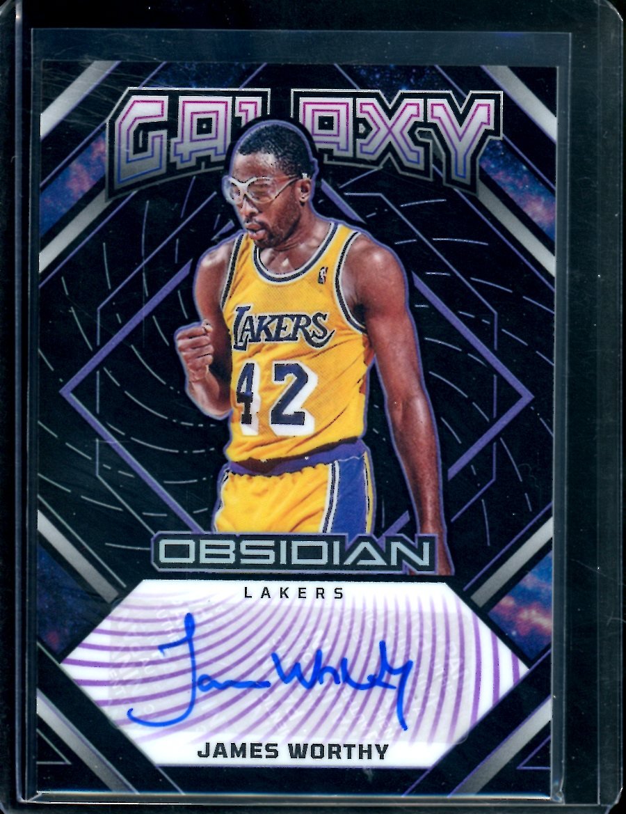 2022/23 Panini Obsidian James Worthy Galaxy Auto /75 Lakers