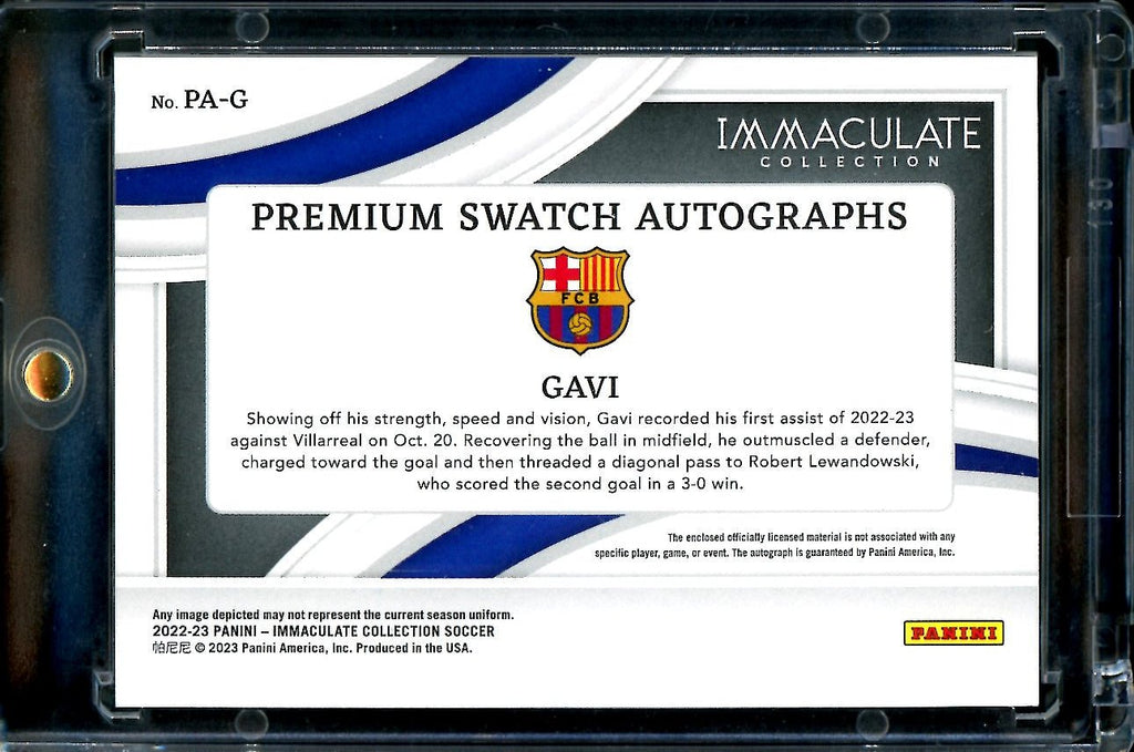 2022/23 Panini Immaculate Gavi Patch Auto /99 FC Barcelona