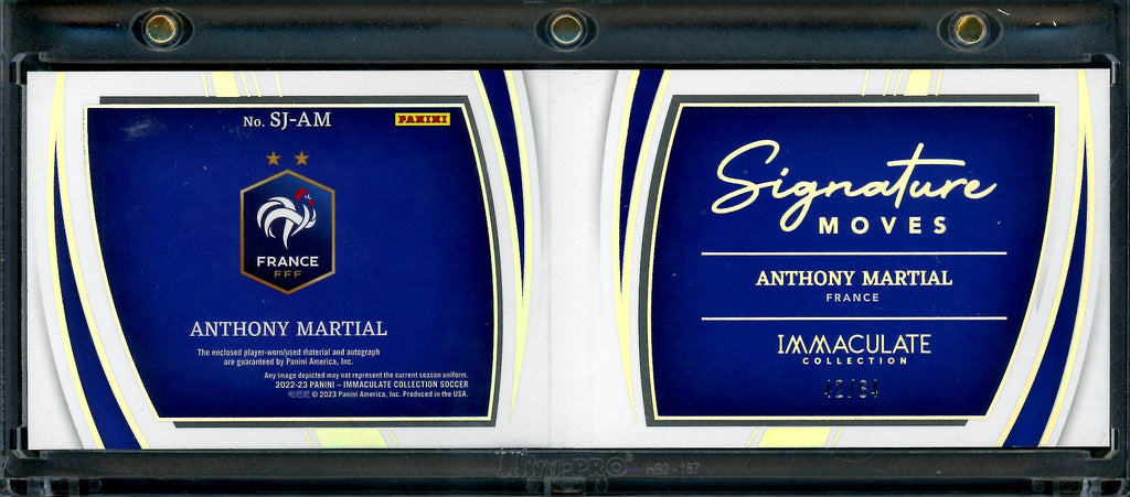 2022/23 Panini Immaculate Anthony Martial Signature Moves Booklet Patch Auto /64 France
