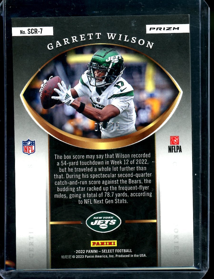 2022 Panini Select Garrett Wilson Rookie Certified Rookies Tie-Dye /25 Jets