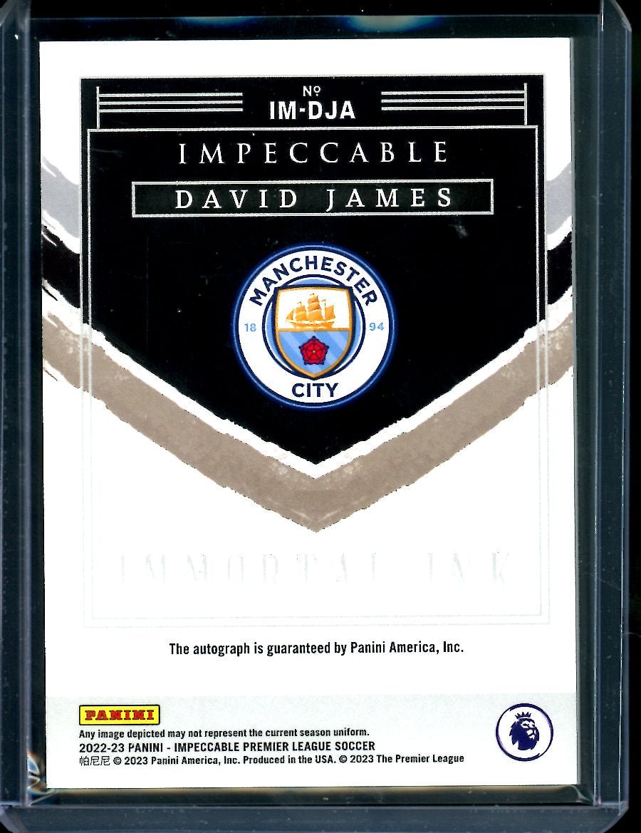 2022/23 Panini Impeccable David James Immortal Ink Auto /59 Manchester City