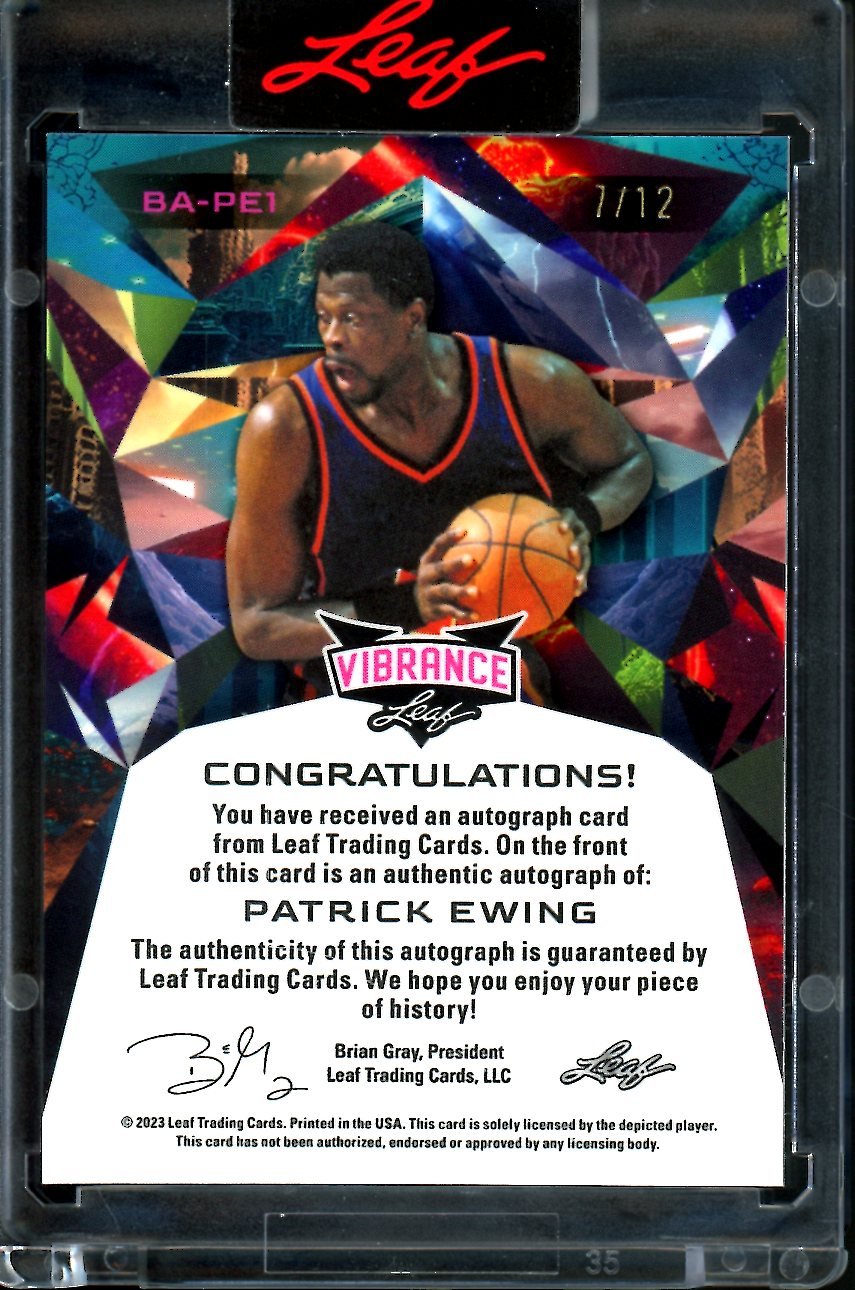 2023 Leaf Vibrance Patrick Ewing Auto /12 Knicks
