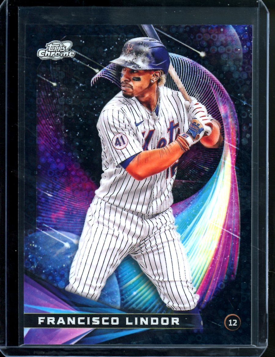 2022 Topps Chrome Cosmic Francisco Lindor Black /10 Mets