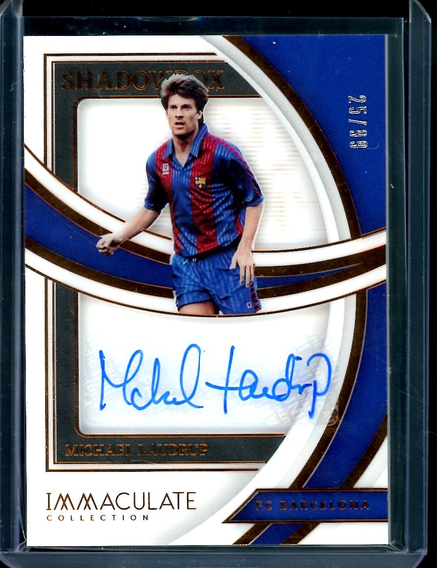 2022-23 Panini Immaculate Michael Laudrup Shadowbox Auto /99 FC Barcelona