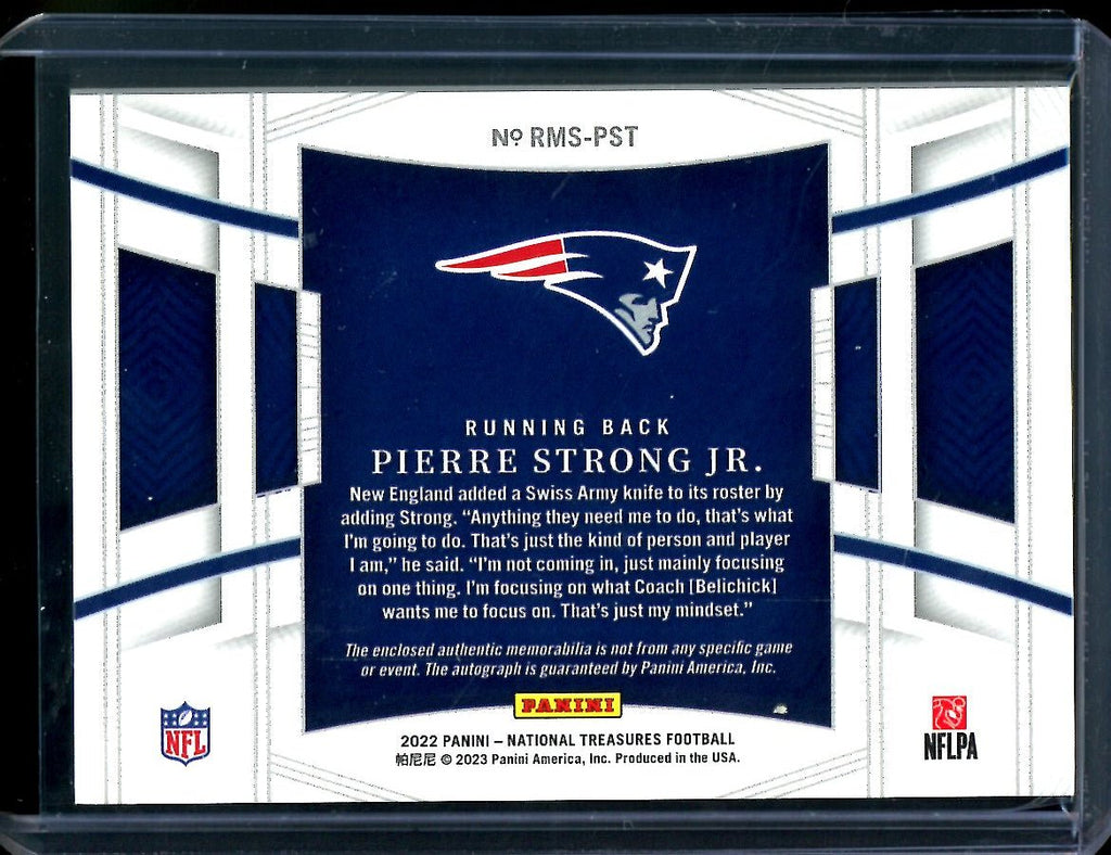 2022 Panini National Treasures Pierre Strong Jr. Rookie RPA /99 Patriots