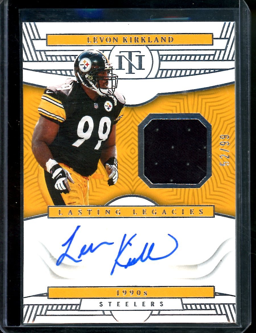 2022 Panini National Treasures Levon Kirkland Lasting Legends Patch Auto /99 Steelers