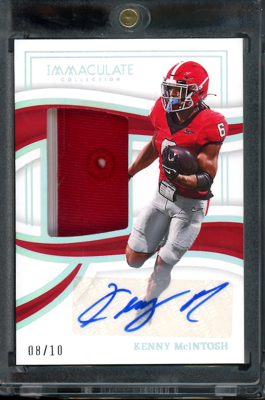 2023 Panini Immaculate Collegiate Kenny McIntosh Jumbo Patch Auto /10 Georgia