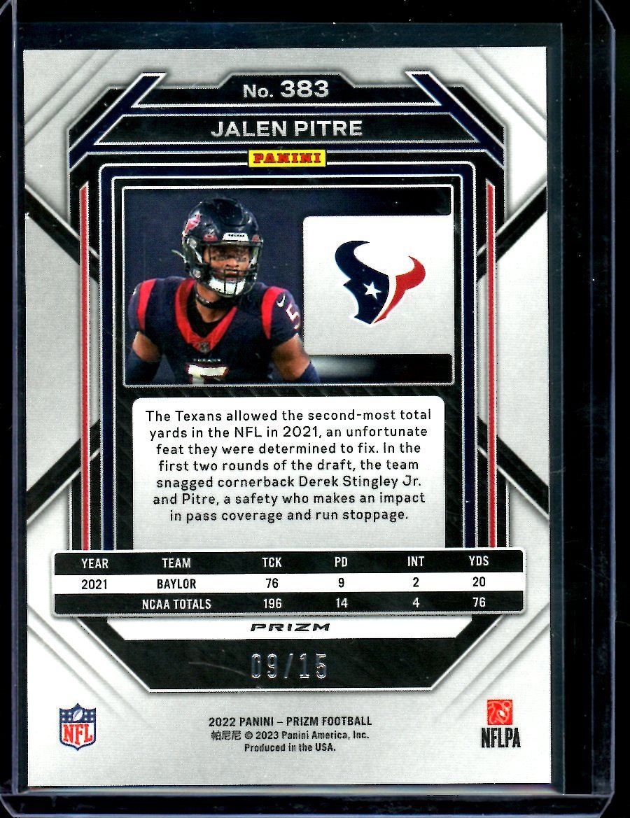 2022 Panini Prizm Jalen Pitre Rookie Pink Disco /15 Texans