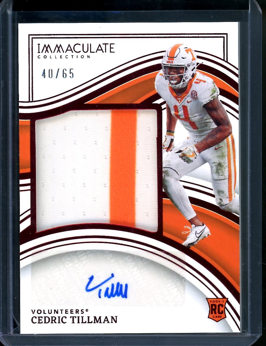 2023 Panini Immaculate Collegiate Cedric Tillman Rookie RPA /65 Tennessee