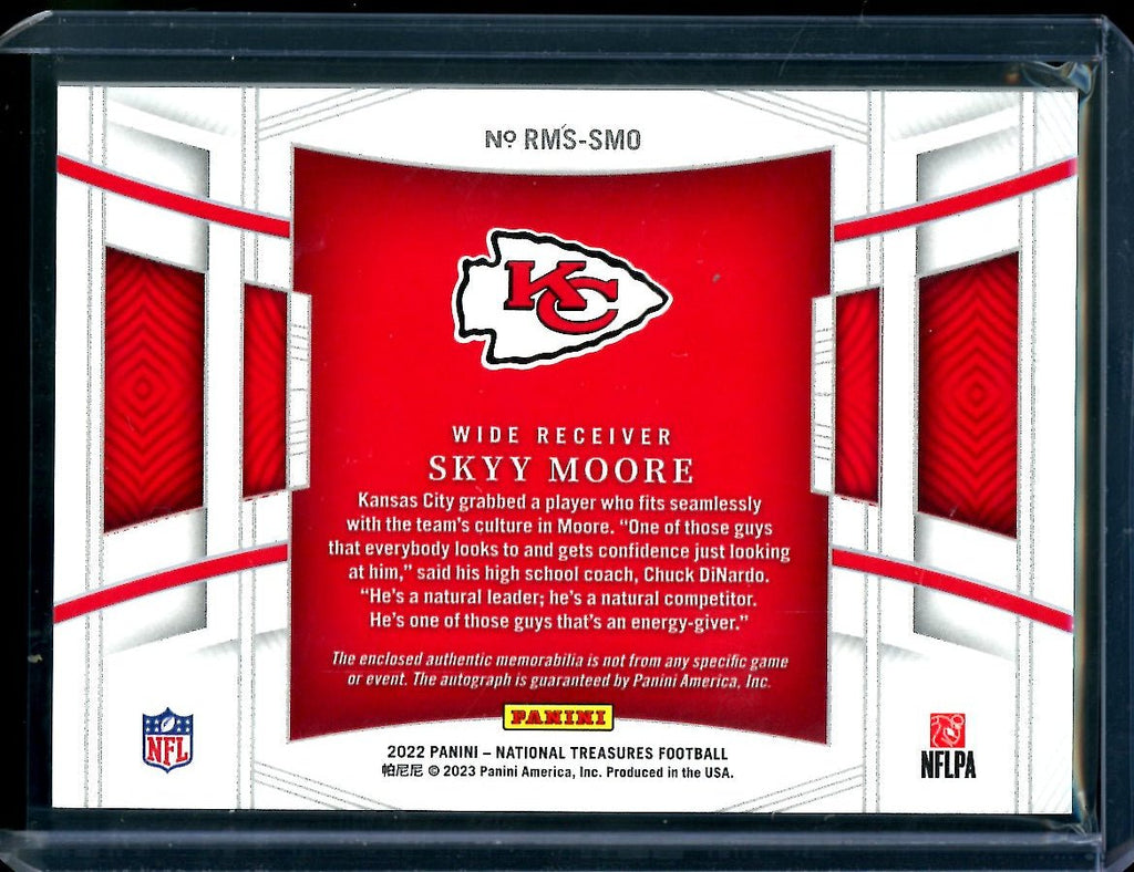 2022 Panini National Treasures Skyy Moore Rookie RPA /24 Chiefs