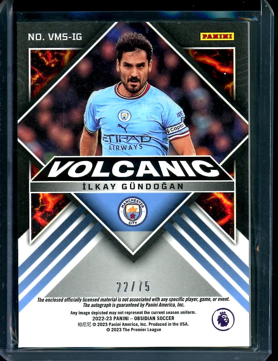 2022-23 Panini Obsidian Ilkay Gundogan Volcanic Patch Auto /75 Manchester City