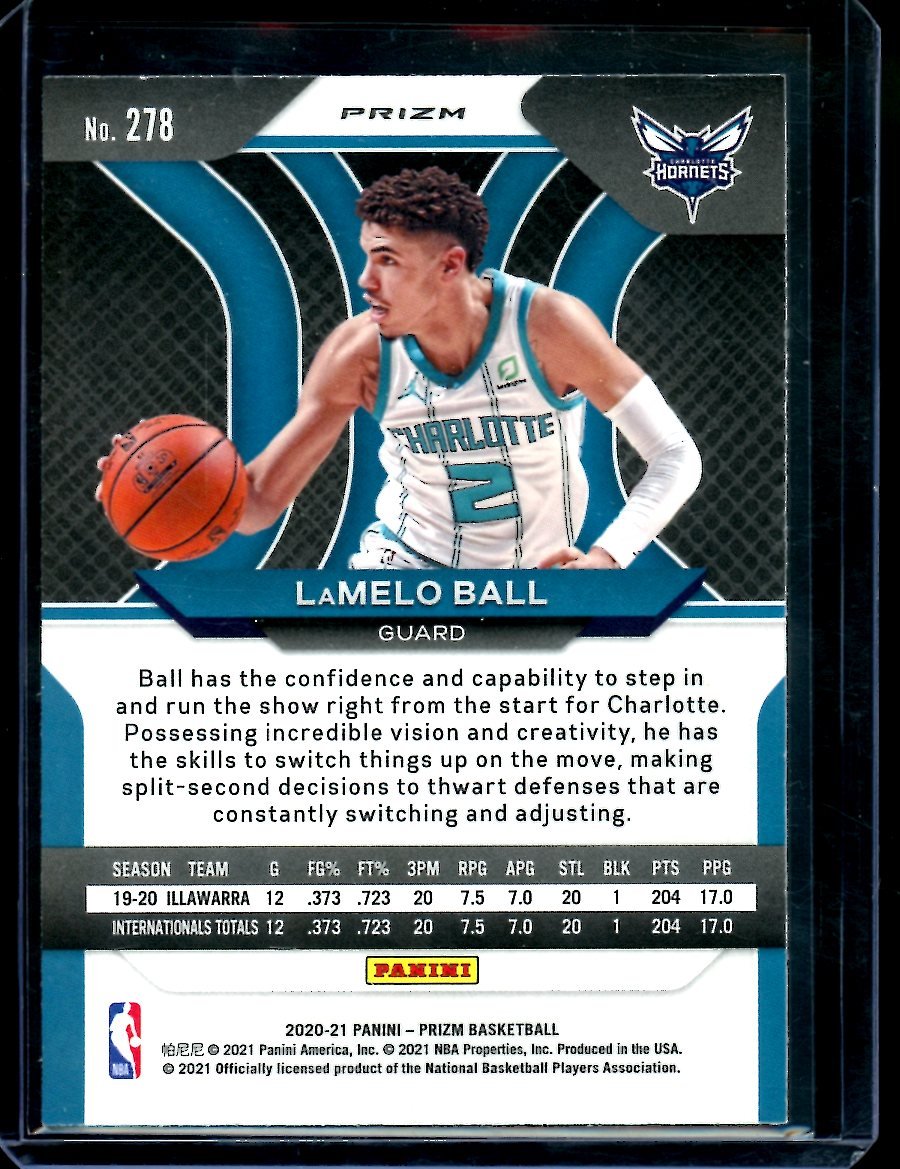2020-21 Panini Prizm LaMelo Ball Rookie Red Ice Hornets