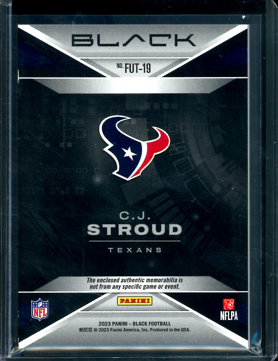 2023 Panini Black C.J. Stroud Rookie Futuristic Patch /10 Texans