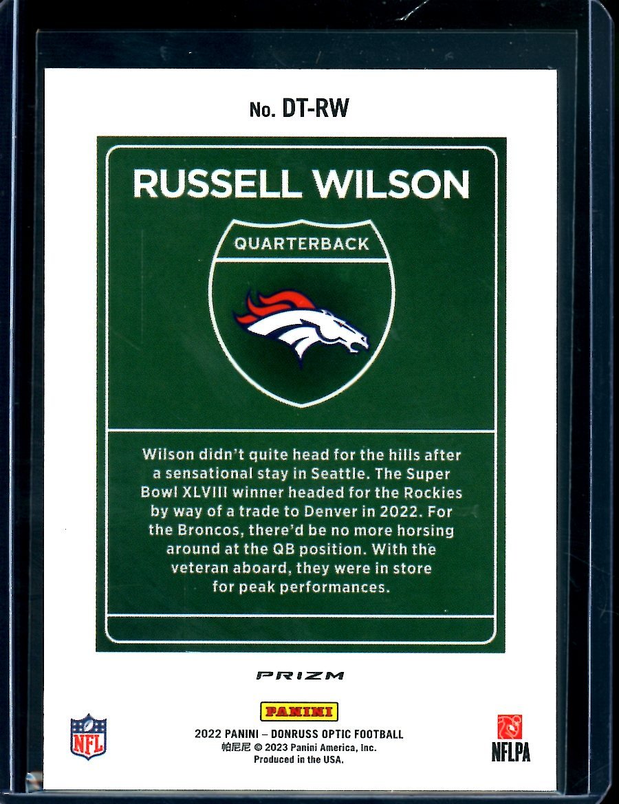 2022 Panini Optic Russell Wilson Downtown SSP Broncos
