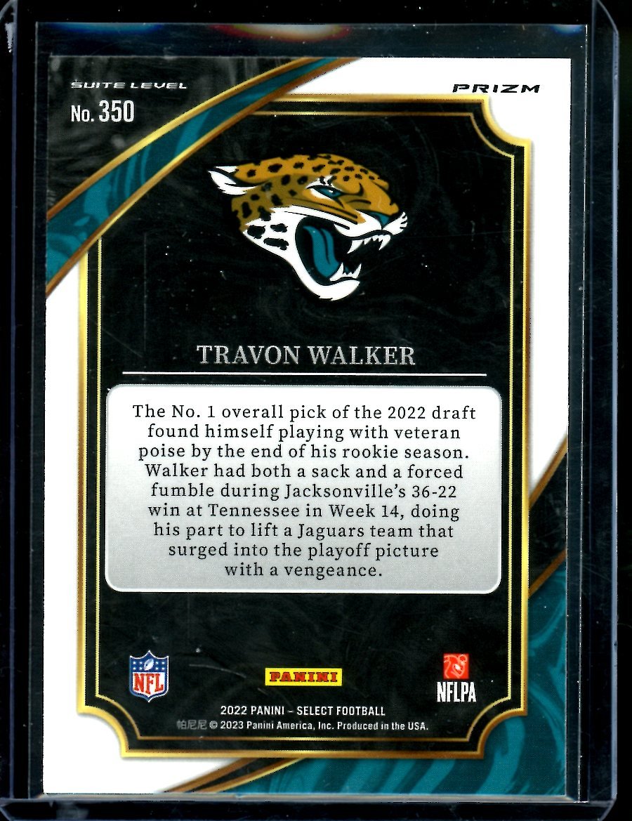 2022 Panini Select Travon Walker Rookie Cosmis Suite Level Jaguars
