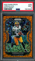 2020 Panini Prizm Jordan Love Rookie Orange Disco PSA 9 Packers