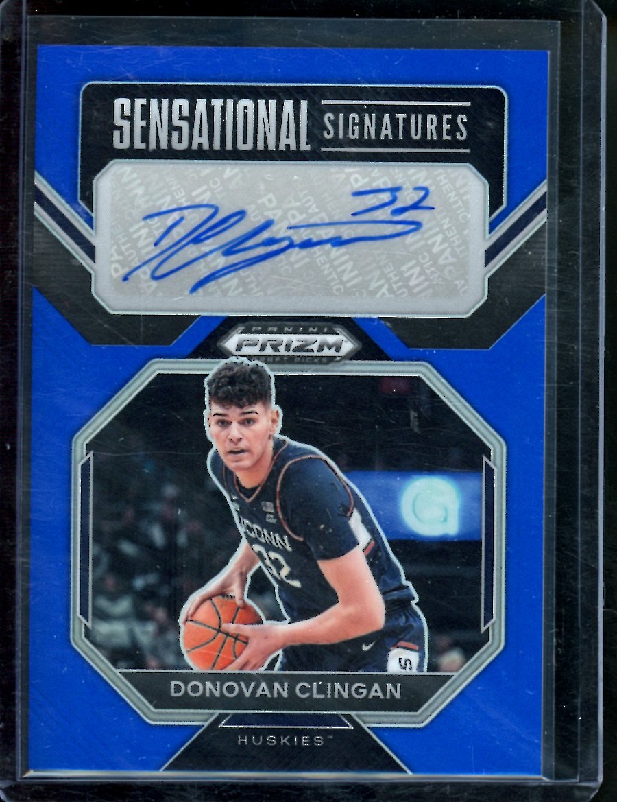 2023 Panini Prizm Draft Picks Donovan Clingan Sensational Signatures Auto Blue /125 UCONN