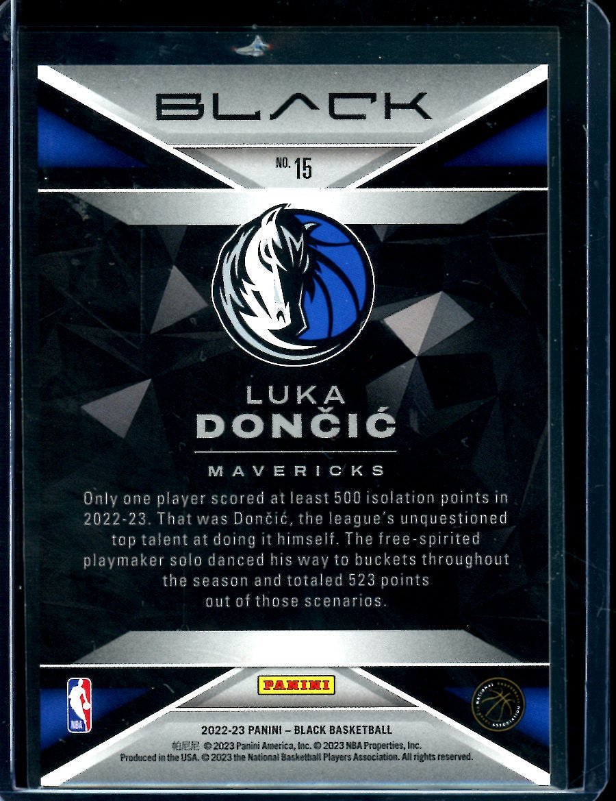 2022-23 Panini Black Luka Doncic Wave /75 Mavericks