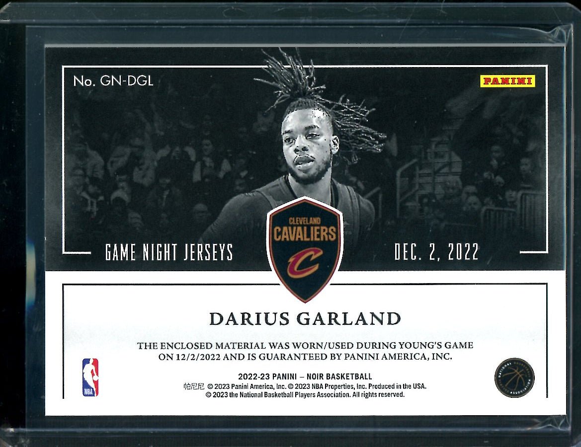 2022-23 Panini Noir Darius Garland Game Night Jerseys Patch /99 Cavaliers