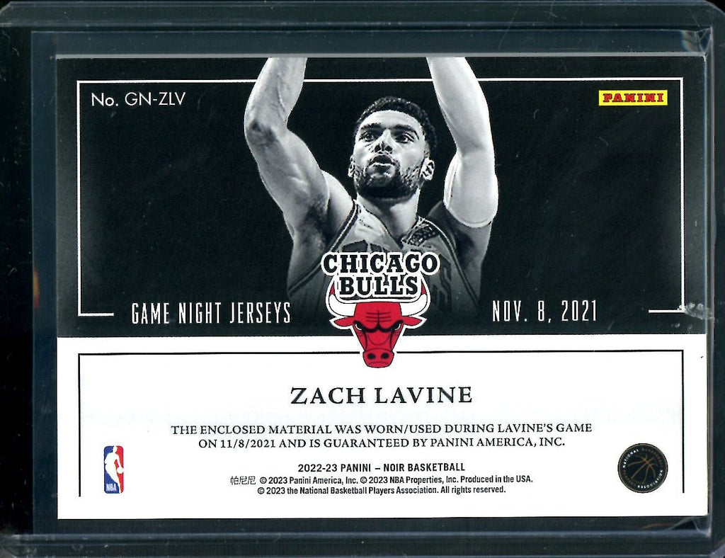 2022-23 Panini Noir Zach Lavine Game Night Jerseys Patch /99 Bulls