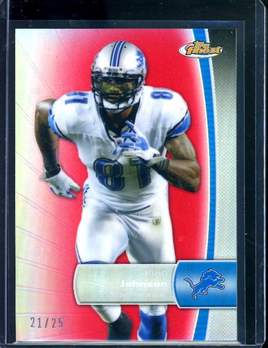 2012 Topps Finest Calvin Johnson Red Refractor /25 Lions