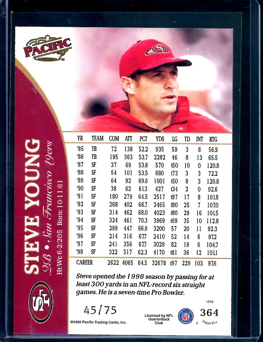 1999 Pacific Steve Young /75 49ers
