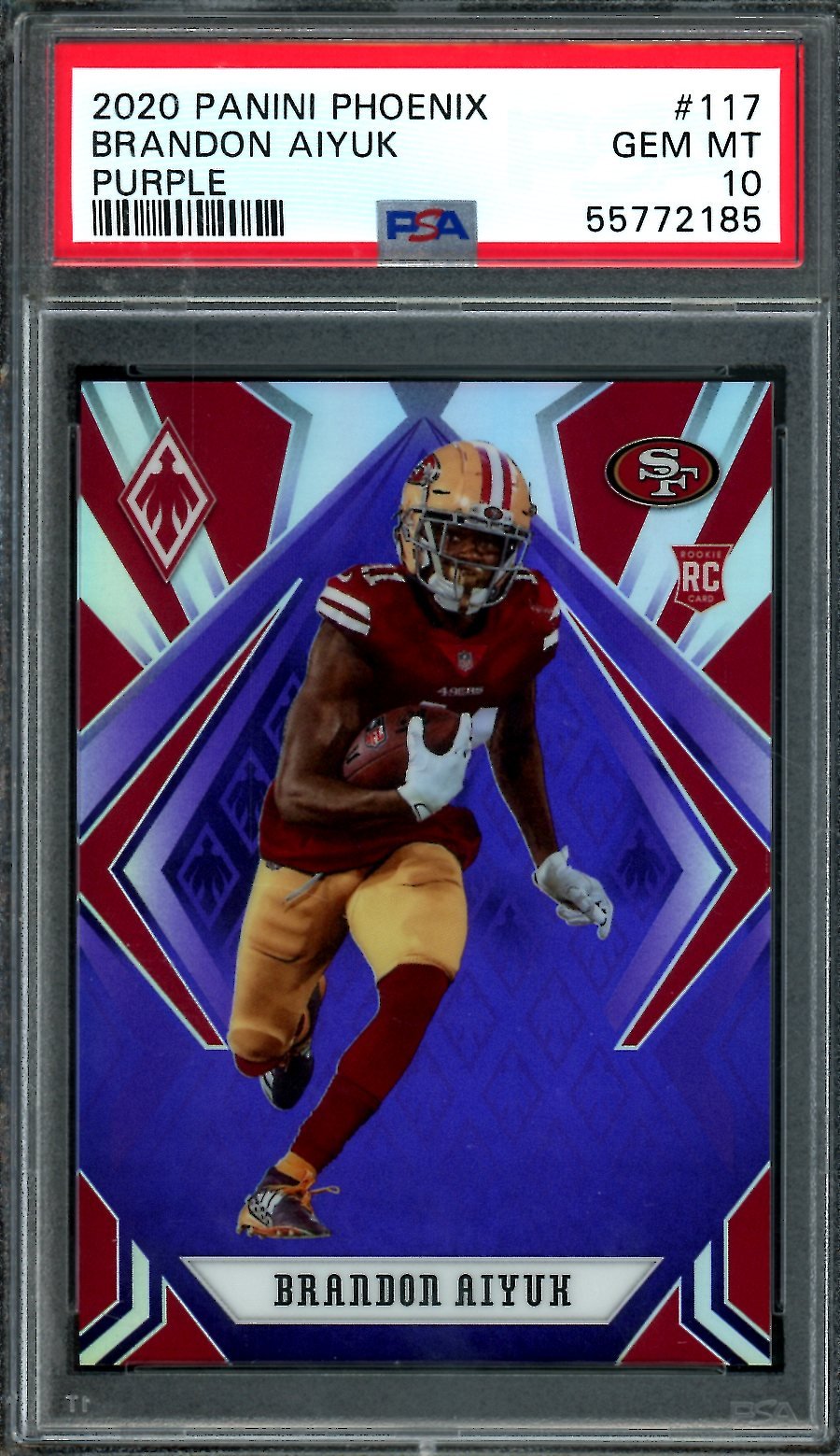 2020 Panini Phoenix Brandon Aiyuk Rookie Purple /149 PSA 10 49'ers