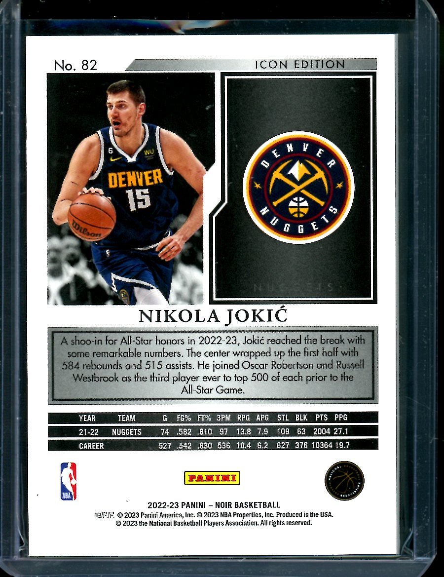 2022/23  Panini Noir Nikola Jokic Icon Edition /99 Nuggets