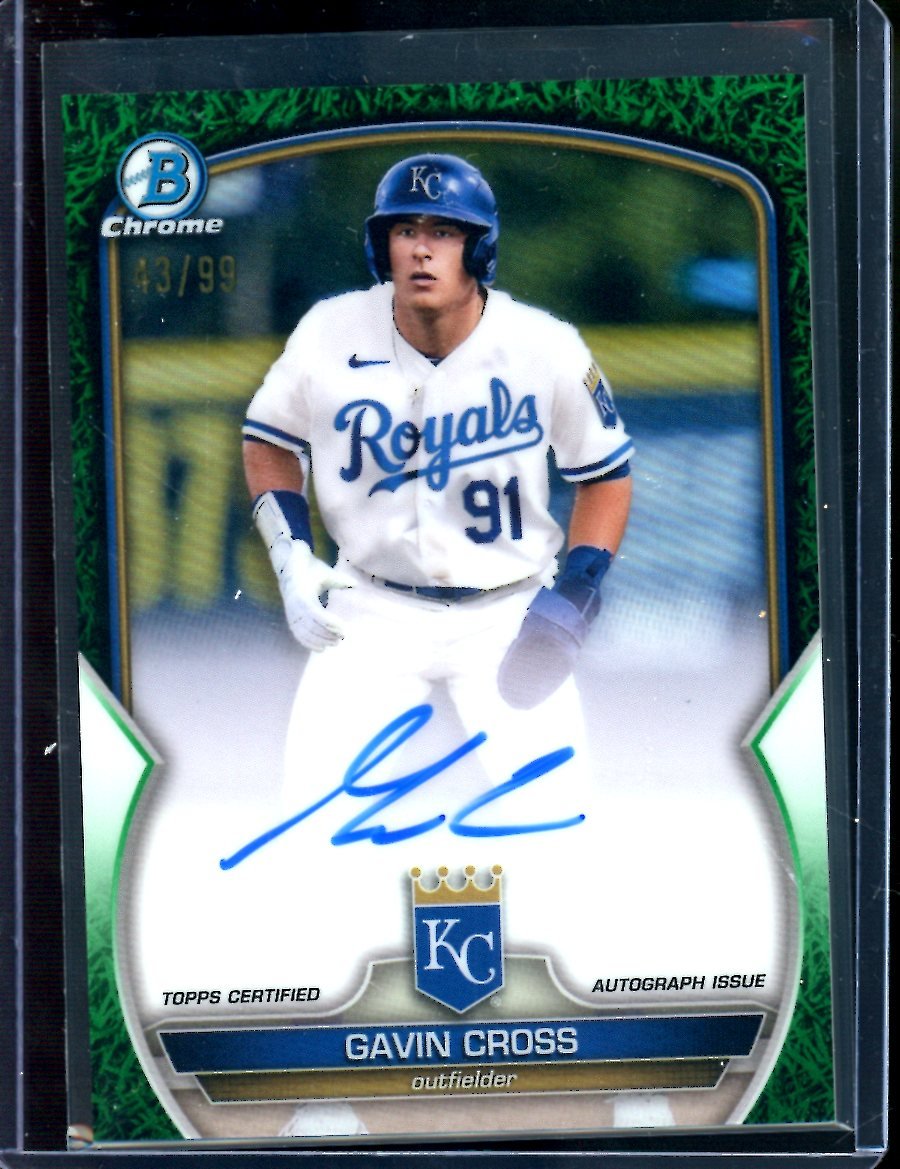 2023 Bowman Chrome Gavin Cross 1st Bowman Autograph Green /99 Royals